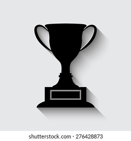 vector champions cup icons  with shadow on a grey background