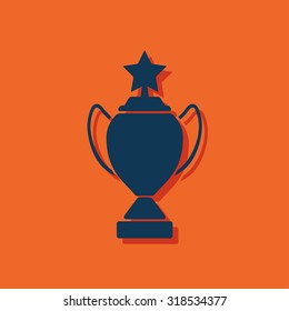 Vector Champions Cup symbol with stars on orange background