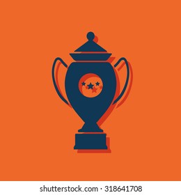 Vector Champions Cup symbol with stars on orange background