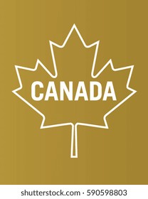 Vector Championship Gold Canadian Maple Leaf Graphic