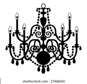 Vector chandelier isolated on the white background