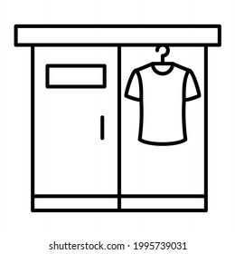 Vector Changing Room Outline Icon Design
