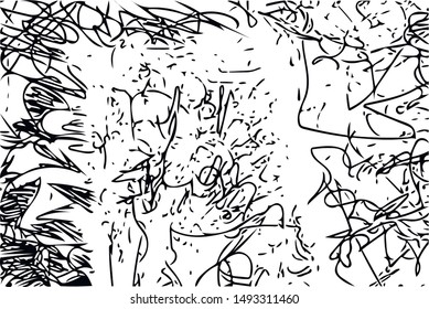 Vector chaotic lines, pegs similar to a child's drawing.