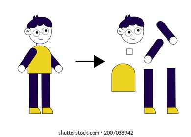 Vector character for animation. Cute character to your scenes. Isolated illustration on a white background.