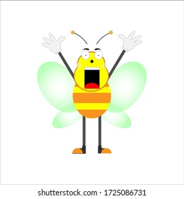 vector - character bees, shocked expression