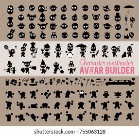 Vector character builder, avatar constructor