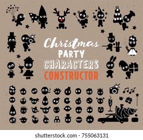 Vector character builder, avatar constructor. Christmas edition