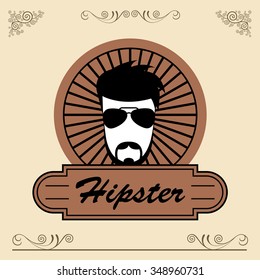 vector character cartoon hipster style  