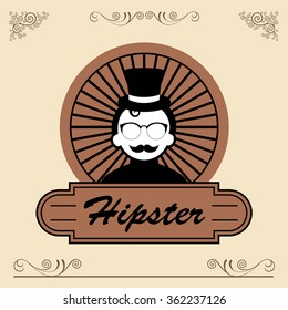 vector character cartoon hipster style  