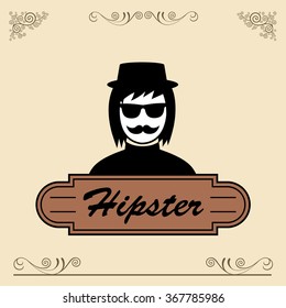 vector character cartoon hipster style  