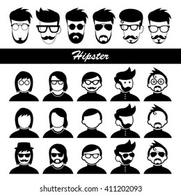 vector character cartoon hipster style  