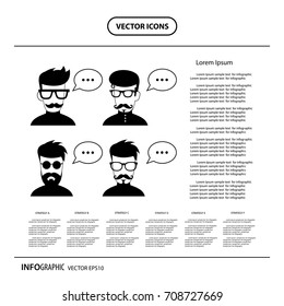 vector character cartoon  with speech bubbles  