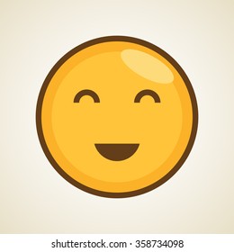 Vector character cartoon yellow smiley icon emoticon
