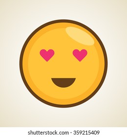 Vector character cartoon yellow smiley icon emoticon
