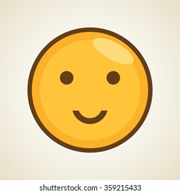 Vector character cartoon yellow smiley icon emoticon