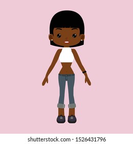 Vector Character Collection. Cute Illustration Boy And Girl. Flat Design