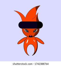 vector character of a cute, angry flame.