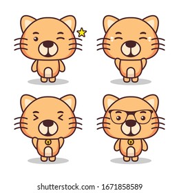 Vector Character of a cute and funny cat mascot