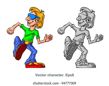 Vector character, dancer, cartoon