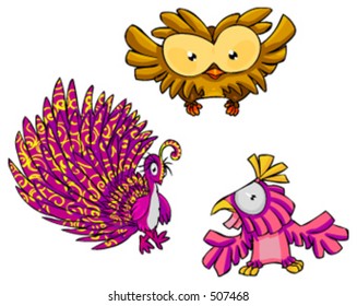 vector character design collection: birds IV