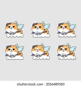Diseño de carácter de vectores gato divertido