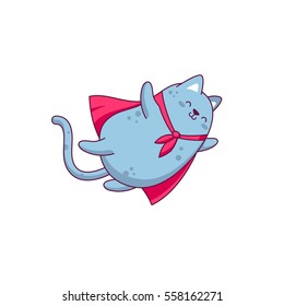 Vector character design funny fly cat 