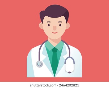 a vector character doctor and his stethoscope