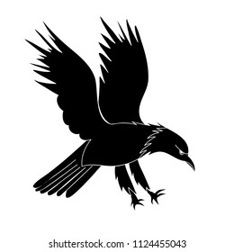 vector, character, eagle, silhouette