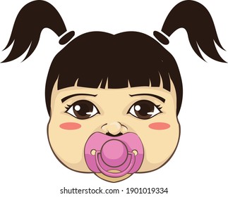 Vector Character Face baby Boy and girl
