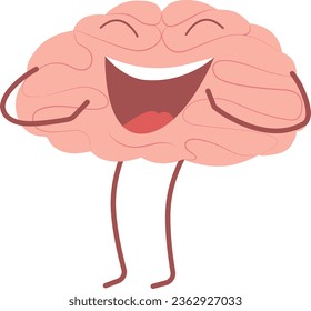 Carácter vectorial de estilo plano. Cerebro alegre.
Órgano de la ilustración vectorial del sistema nervioso central.