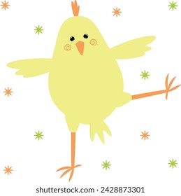 
Vector character in flat style chicken.