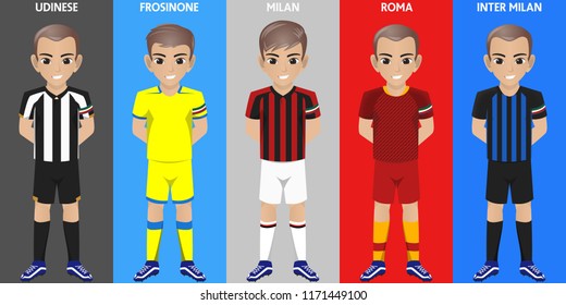 Vector Character Football / Soccer Team Kit for Italian Competition