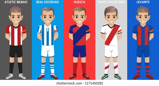 Vector Character Football / Soccer Team Kit for Spanish Competition