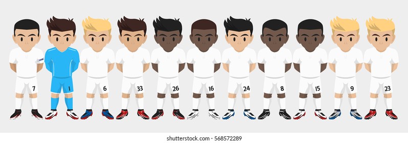 Vector Character Football Team