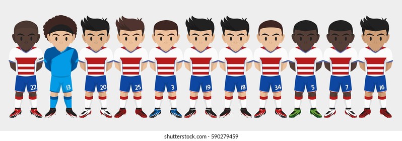 Vector Character Football Team