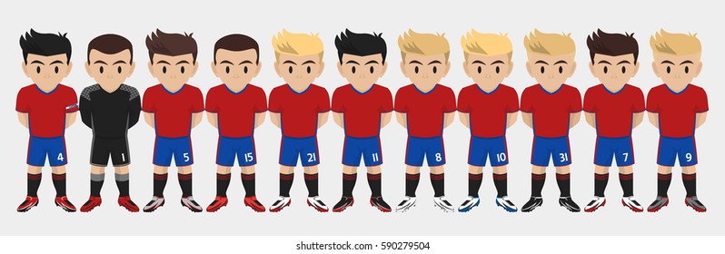 Vector Character Football Team