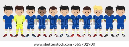 Vector Character Football Team