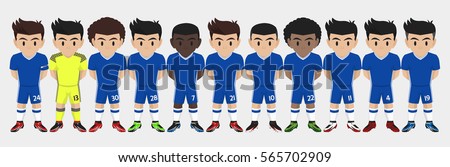 Vector Character Football Team