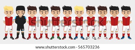 Vector Character Football Team