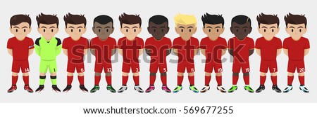 Vector Character Football Team