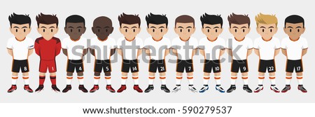 Vector Character Football Team