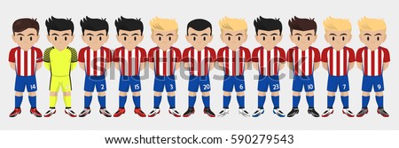 Vector Character Football Team