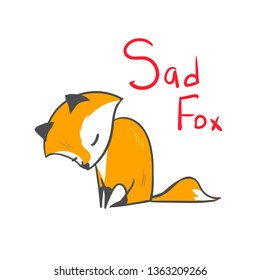 vector character fox baby sad