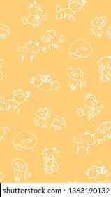 vector character fox baby seamless pattern