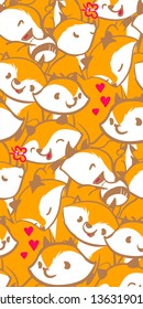 vector character fox baby seamless pattern
