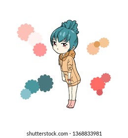 A vector character girl.