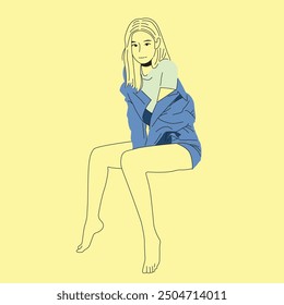 Chica de personaje de Vector en diseño simple