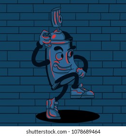 vector character graffiti cans spray oldskool 2