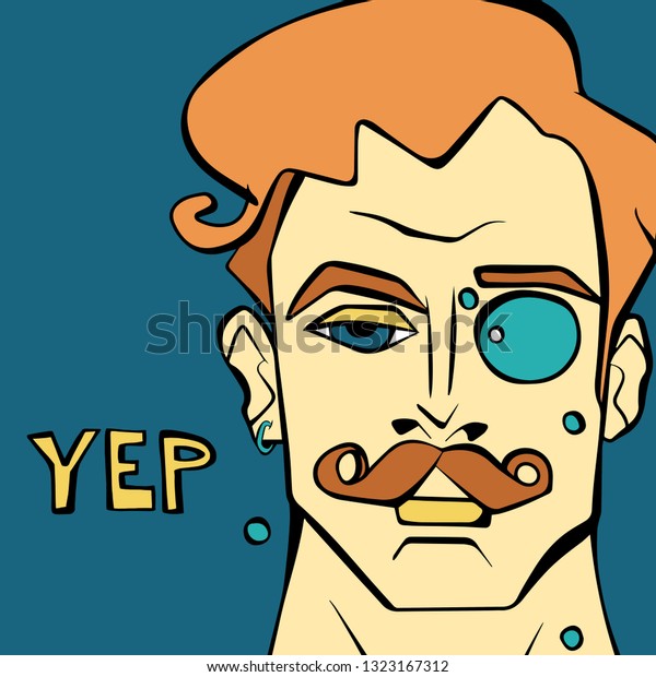 Vector Character Handsome Man Orange Hair Stock Vector Royalty