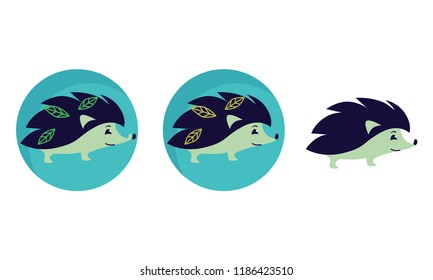 Vector character hegdehog, logo isolated